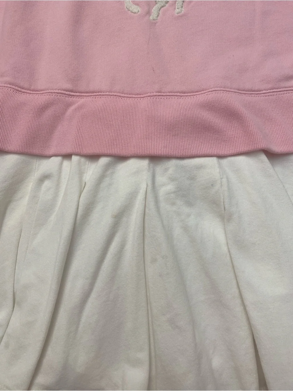 Ralph Lauren Pink Sweatshirt Top with White Attached Skirt